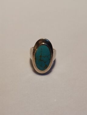 Turquoise Oval Sterling Silver Women's Ring